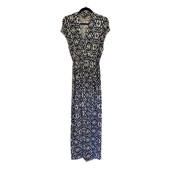 Tommy bahama blue and white geometric printed maxi dress large - Picture 2 of 10